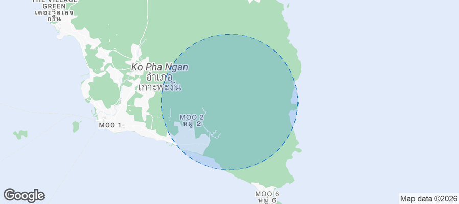 Map of Airbnb listings in Ban Tai