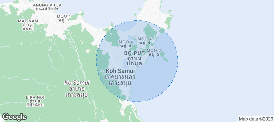 Map of Airbnb listings in Bo Phut
