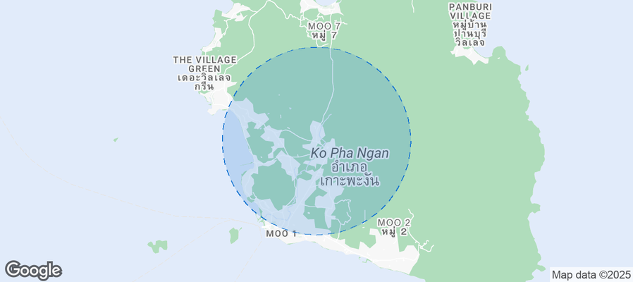 Map of Airbnb listings in Ko Pha-ngan