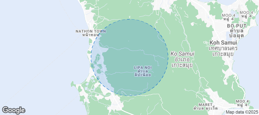 Map of Airbnb listings in Ko Samui District