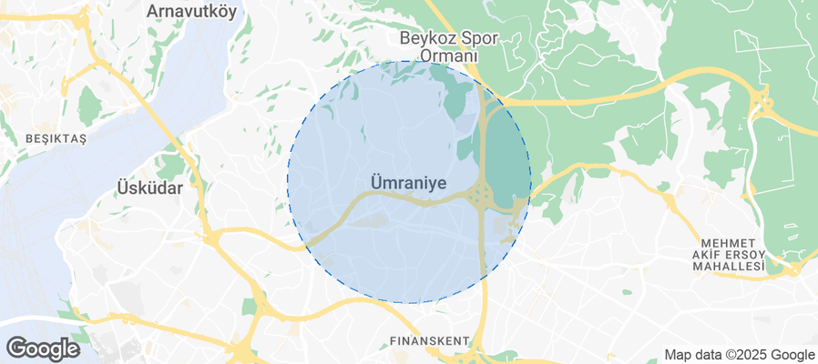 Map of Airbnb listings in Ümraniye