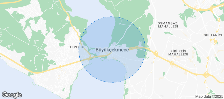 Map of Airbnb listings in Büyükçekmece