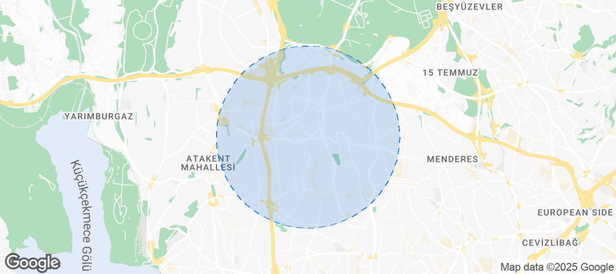 Map of Airbnb listings in Bağcılar