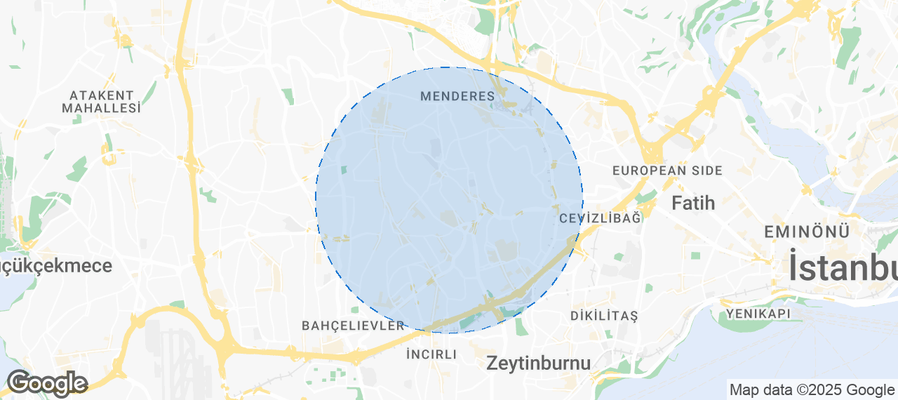 Map of Airbnb listings in Güngören