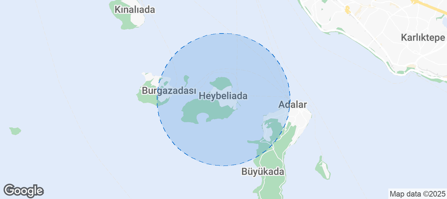 Map of Airbnb listings in Prince Islands