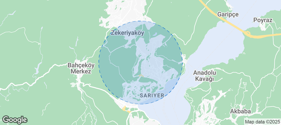 Map of Airbnb listings in Sarıyer