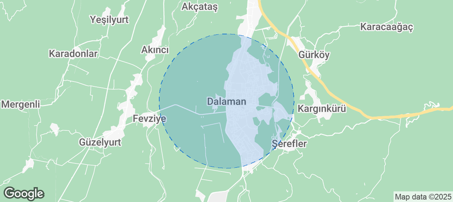 Map of Airbnb listings in Dalaman