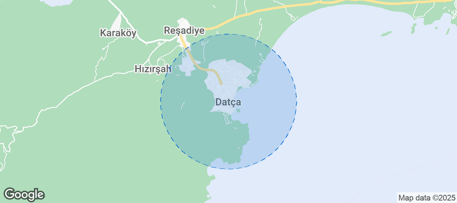 Map of Airbnb listings in Datça