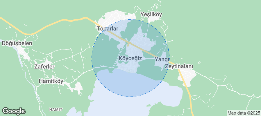 Map of Airbnb listings in Köyceğiz