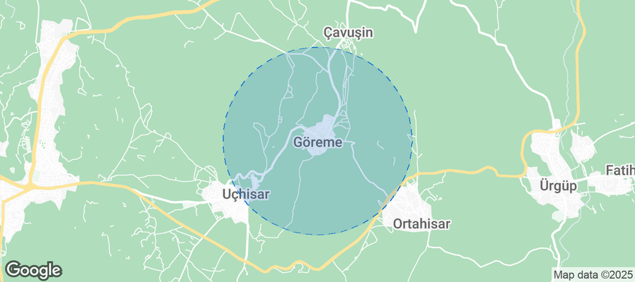 Map of Airbnb listings in Göreme