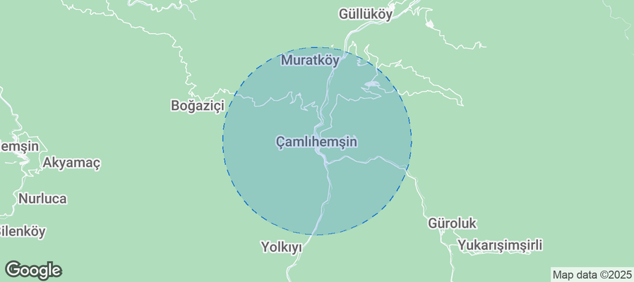 Map of Airbnb listings in Çamlıhemşin
