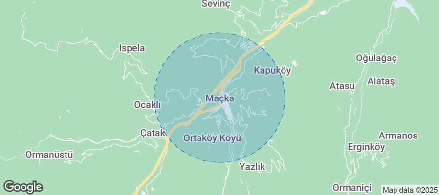 Map of Airbnb listings in Maçka
