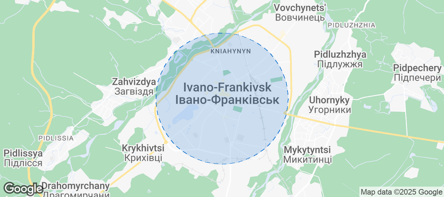 Map of Airbnb listings in Ivano-Frankivsk