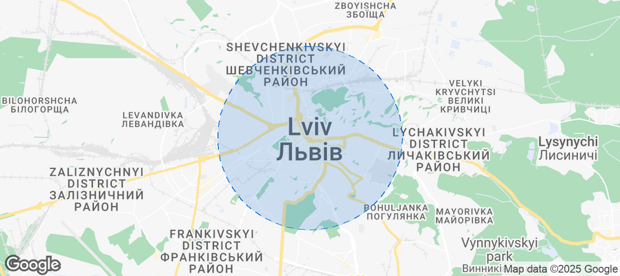 Map of Airbnb listings in Lviv