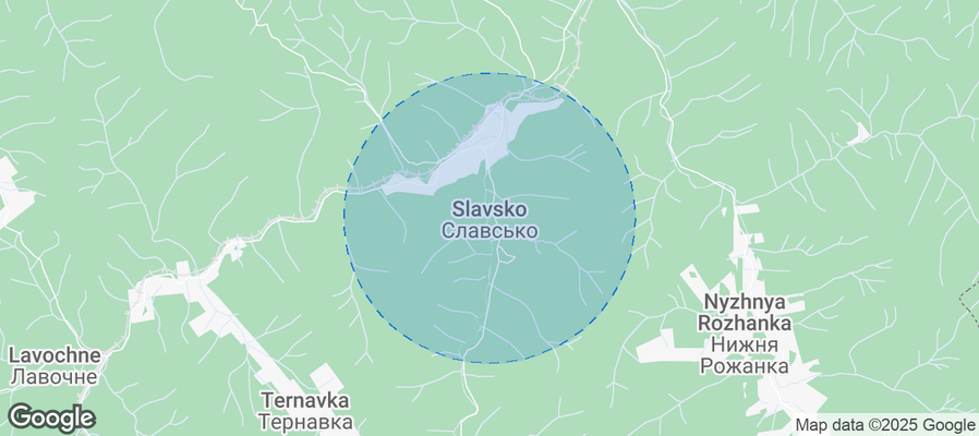 Map of Airbnb listings in Slavsko