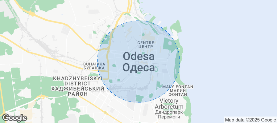 Map of Airbnb listings in Odesa