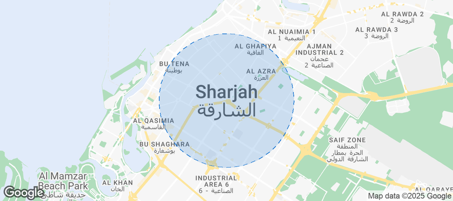 Map of Airbnb listings in Sharjah