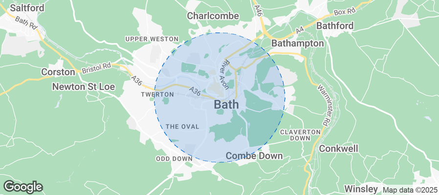 Map of Airbnb listings in Bath