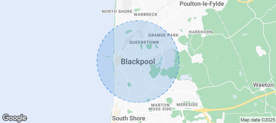 Map of Airbnb listings in Blackpool