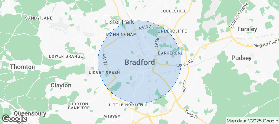 Map of Airbnb listings in Bradford