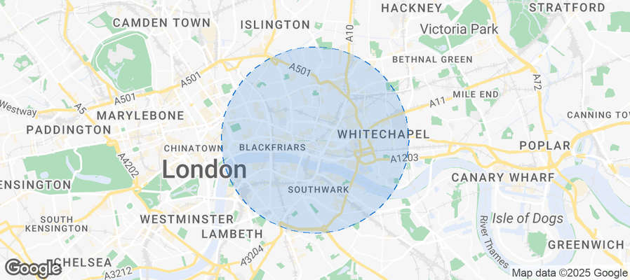 Map of Airbnb listings in City of London