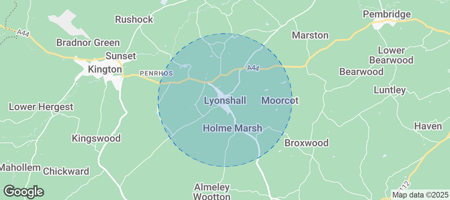 Map of Airbnb listings in Lyonshall