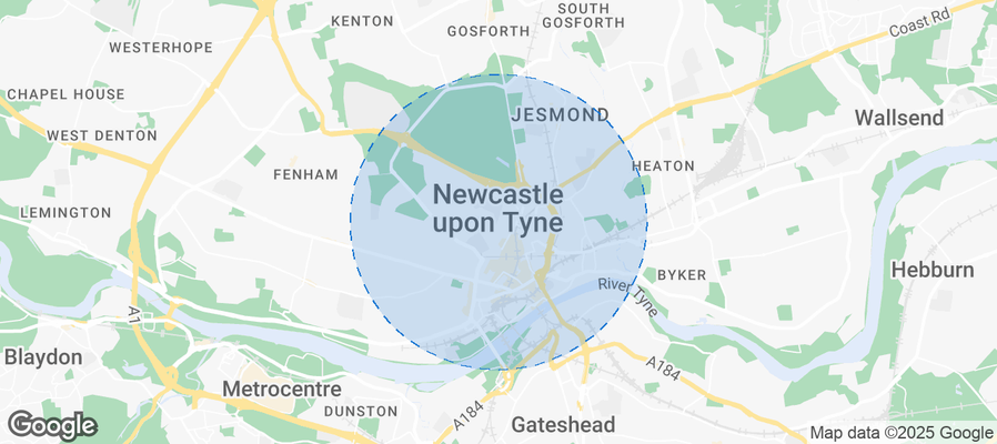 Map of Airbnb listings in Newcastle upon Tyne