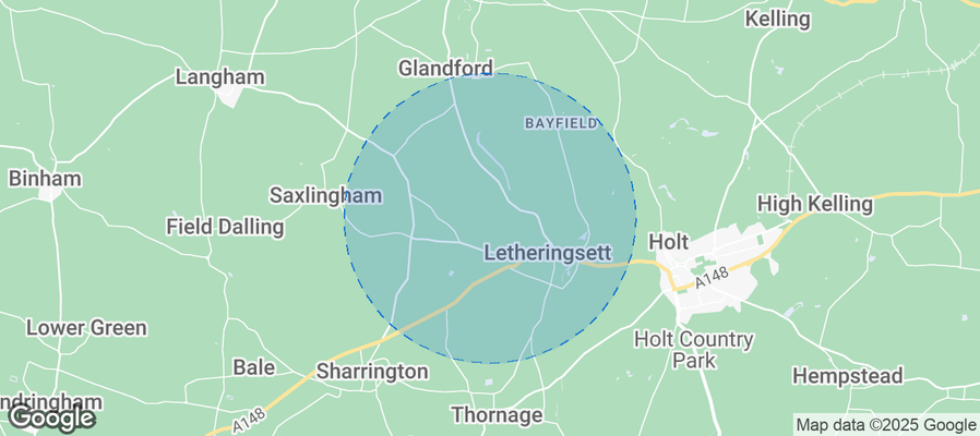Map of Airbnb listings in North Norfolk
