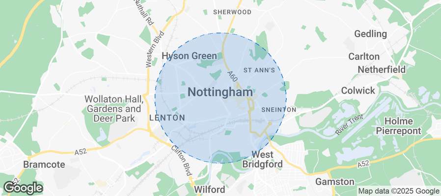Map of Airbnb listings in Nottingham