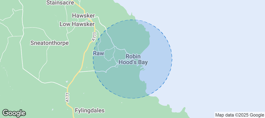 Map of Airbnb listings in Robin Hood's Bay