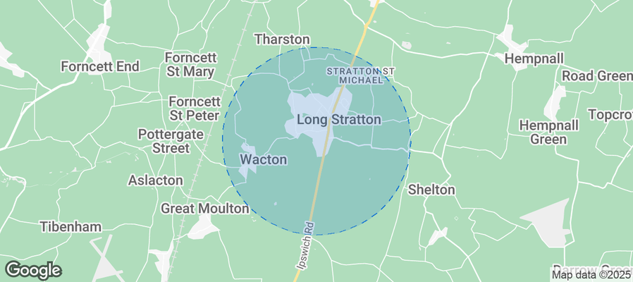 Map of Airbnb listings in South Norfolk