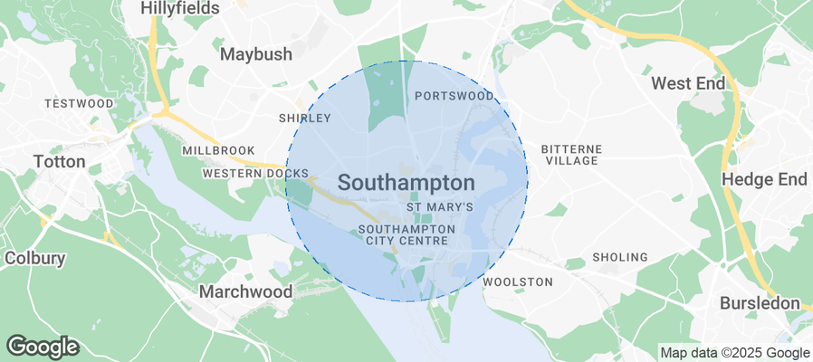 Map of Airbnb listings in Southampton