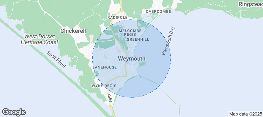 Map of Airbnb listings in Weymouth