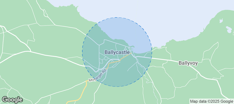 Map of Airbnb listings in Ballycastle