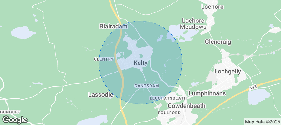 Map of Airbnb listings in Kelty