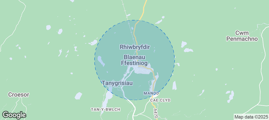 Map of Airbnb listings in Blaenau Ffestiniog