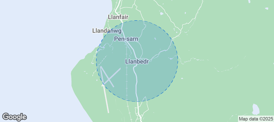 Map of Airbnb listings in Llanbedr