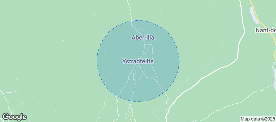 Map of Airbnb listings in Powys
