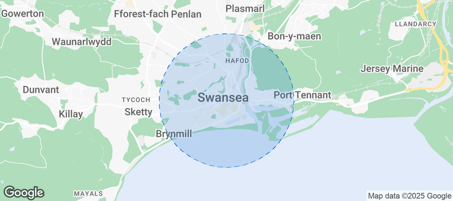 Map of Airbnb listings in Swansea