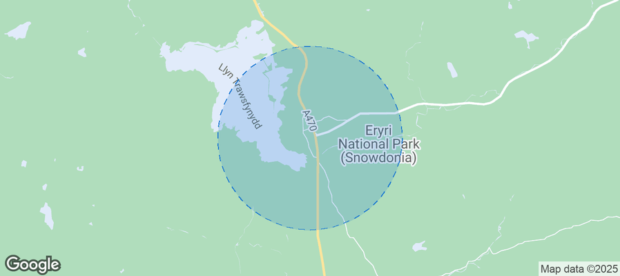 Map of Airbnb listings in Trawsfynydd