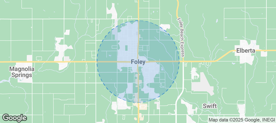 Map of Airbnb listings in Foley