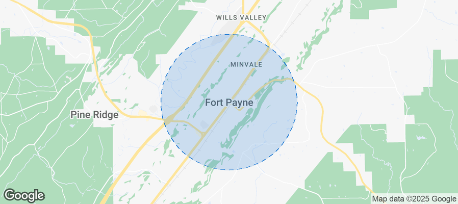 Map of Airbnb listings in Fort Payne