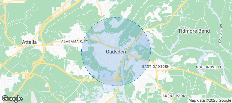 Map of Airbnb listings in Gadsden