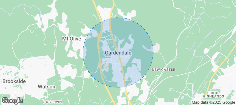 Map of Airbnb listings in Gardendale