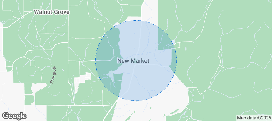 Map of Airbnb listings in New Market