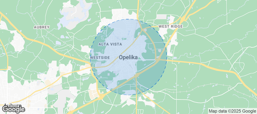 Map of Airbnb listings in Opelika