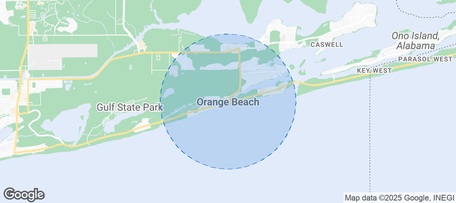Map of Airbnb listings in Orange Beach