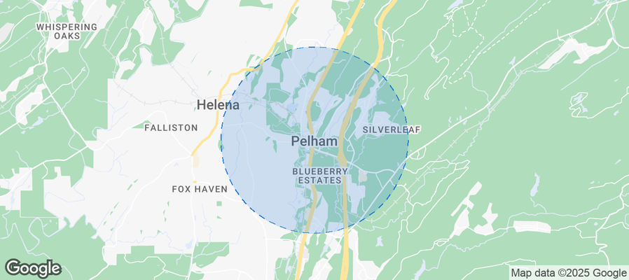 Map of Airbnb listings in Pelham