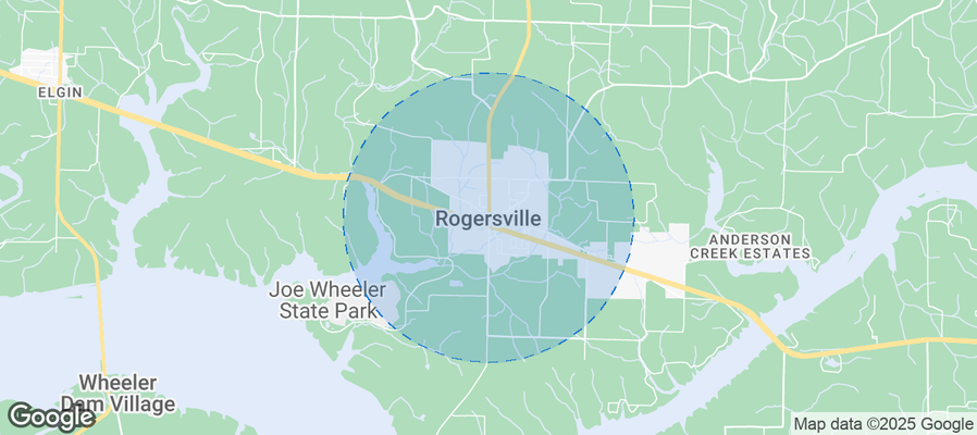 Map of Airbnb listings in Rogersville