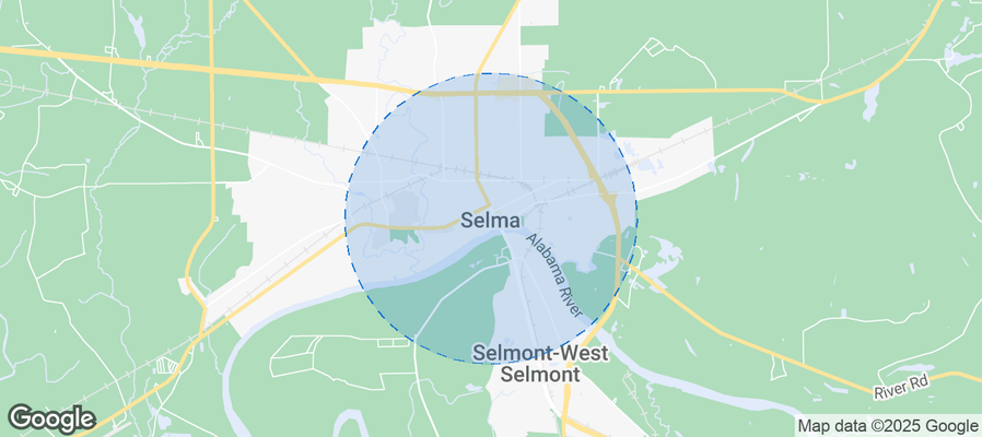 Map of Airbnb listings in Selma